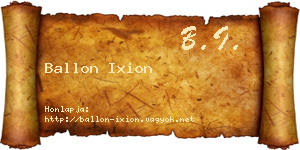 Ballon Ixion névjegykártya